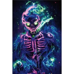 New Sealed Trends Wumples Neon Skeleton Poster 22.375 X 34 RP24389